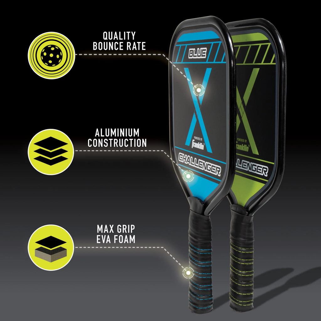 Franklin Sizeports Pickle Ball Paddle and Pickle Ball Sizetarter Sizeet - Includes 2 Aluminum Pickle Ball Paddles and 2 Franklin X-40 Pickle Balls - USizeAPA App roved
