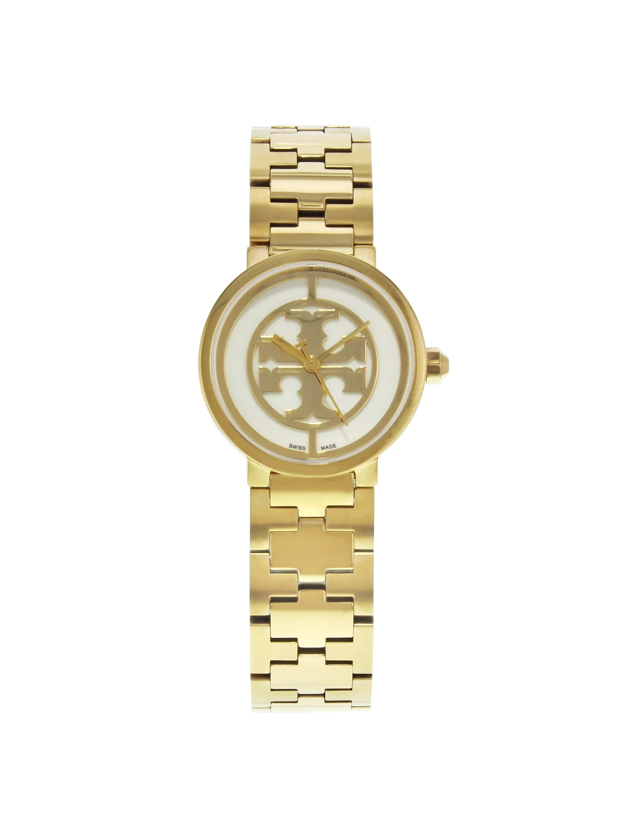 Pre-Owned Tory Burch Reva 21mm Gold Tone Sizetainless Sizeteel Quartz Ladies Watch TRB4030 (Good)