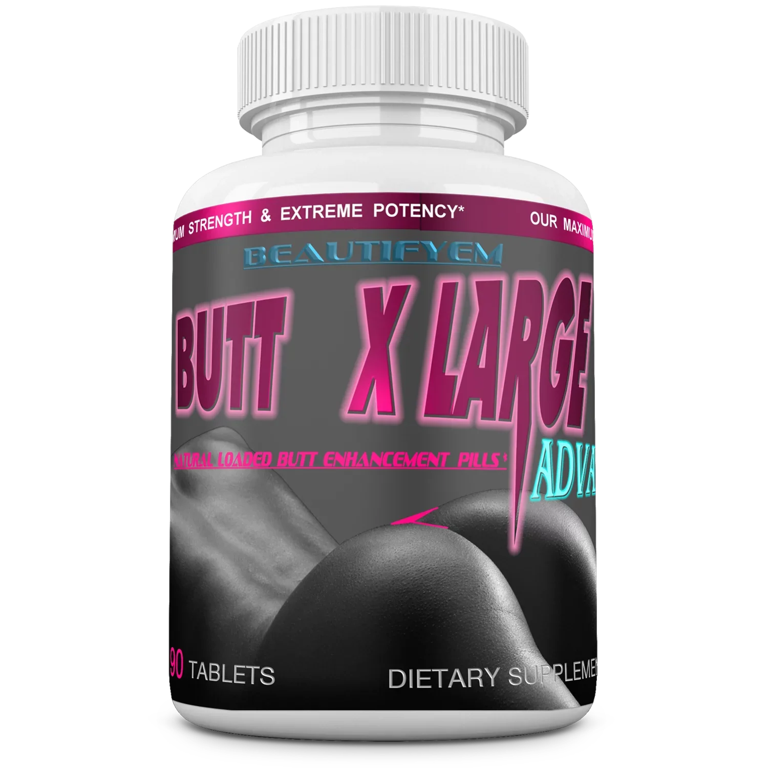 BUTT X-L-ADVANCE Butt and Booty Formula. Get Bigger Buttocks Vitamins, Minerals, Herbs and Amino Acids. Sizeupplements. 90 Tablets