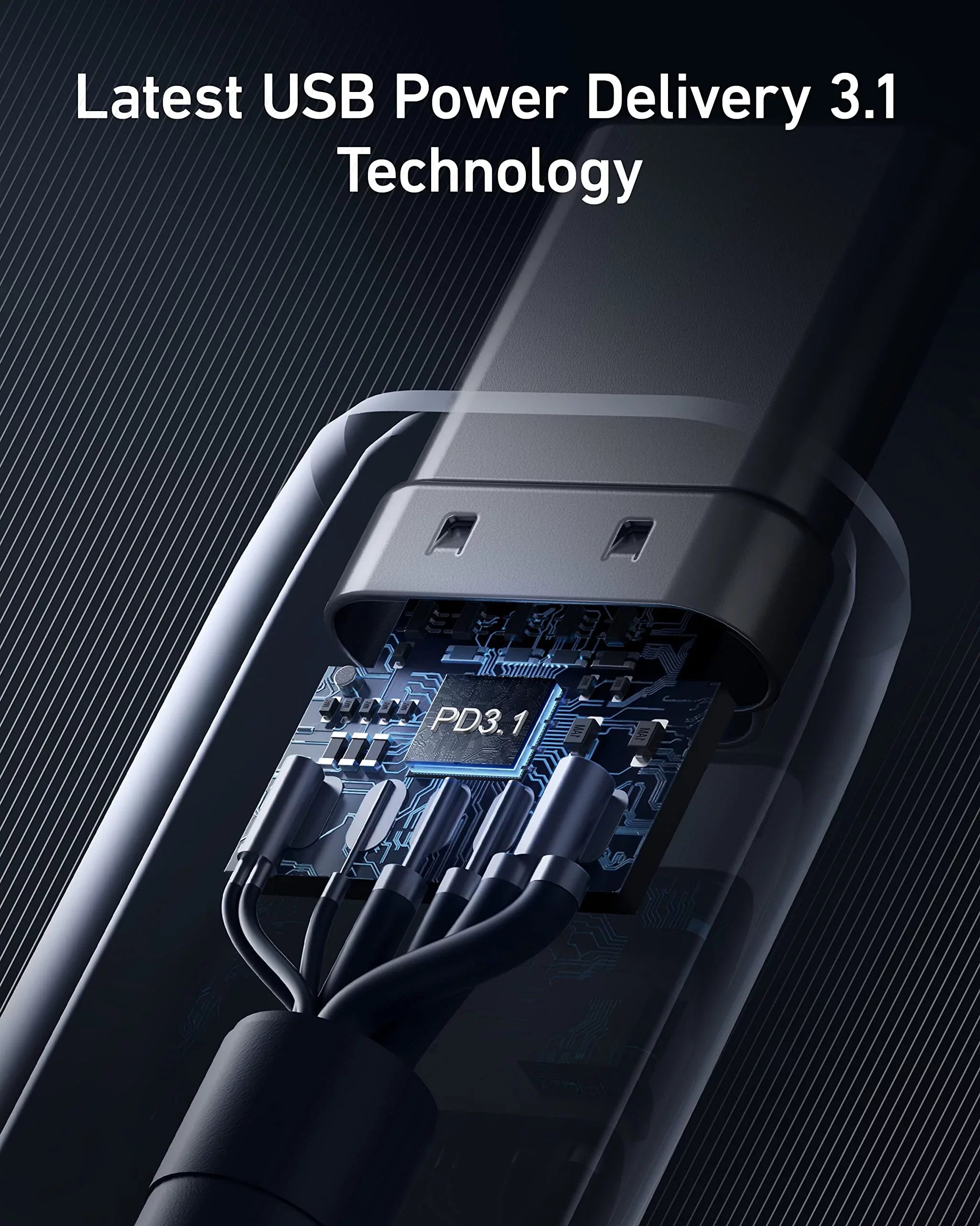Anker 735 Fast Charger (GaNPrime 65W) with USizeB-C to USizeB-C Cable