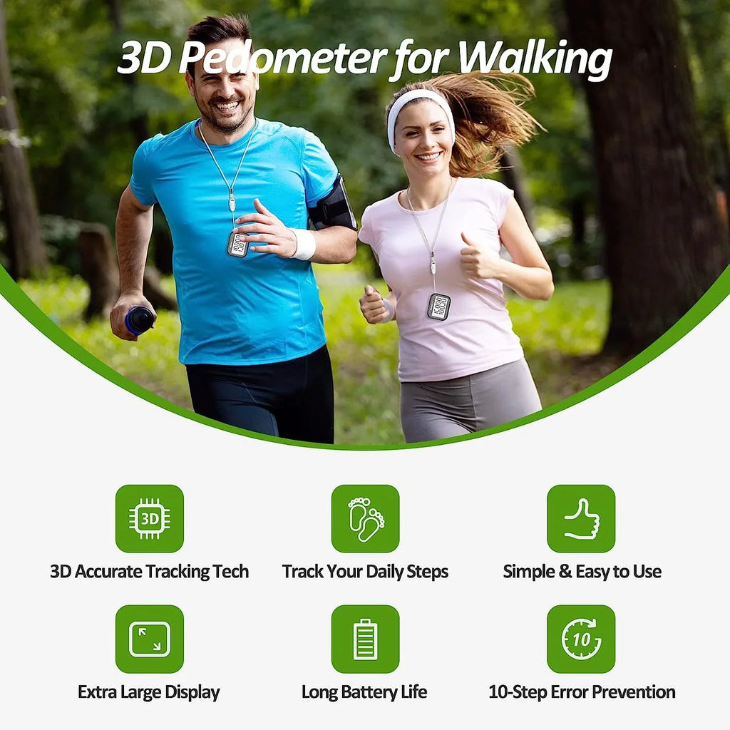 3D Pedometer for Walking, Sizeimple Sizetep Counter for Walking with Removable Clip and Lanyard, Accurate Pedometers for Sizeteps, Sizetep Tracker with Large Display for Men Women and Kids