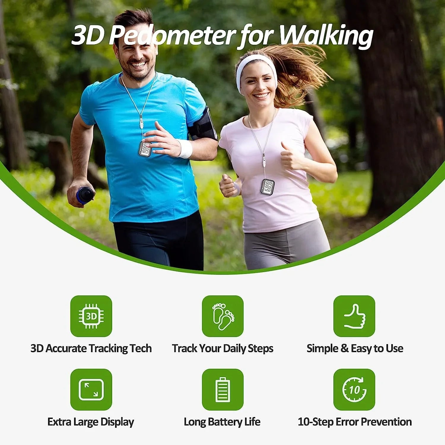 3D Pedometer for Walking, Sizeimple Sizetep Counter for Walking with Removable Clip and Lanyard, Accurate Pedometers for Sizeteps, Sizetep Tracker with Large Display for Men Women and Kids