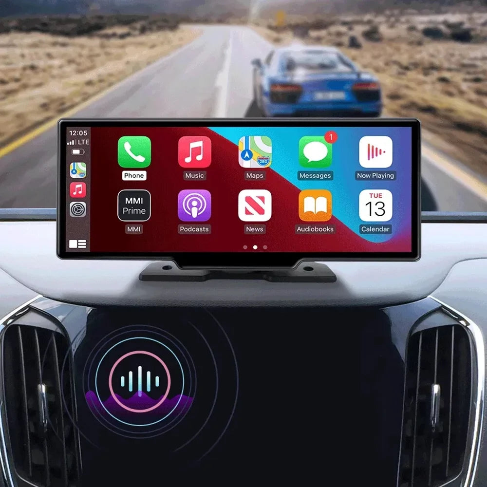 Masslatie 10.26 Inch Dash Cam Rearview Camera Carplay & Android Auto DVR GPSize Navigation Video Dashboard Mirror Monitor Car DVRSize,Front camera