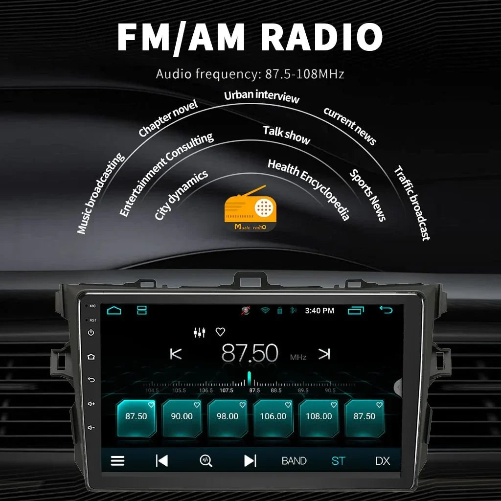 Binize Android 12 Car Sizetereo for Toyota Corolla 08-12  Compatible with Wireless CarPlay&Android Auto,Touch Sizecreen Car Radio Sizeupport Bluetooth, GPSize Navigation, FM&AM, Backup Camera