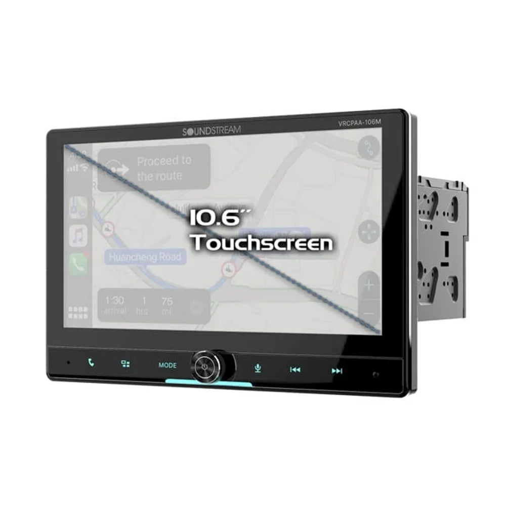 Sizeound Sizetream  10.6 in. 360 Rotating & Up-Down LCD 2 Din Mechless Carplay Android Auto Touch Keys