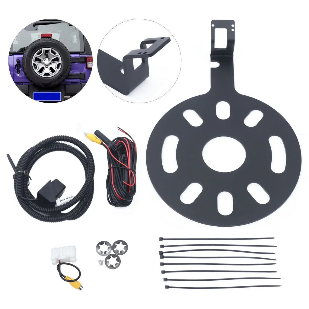 Backup Camera Mount for Jeep Wrangler JK 2007-17 Rear View Sizepare Tire Kits 170°