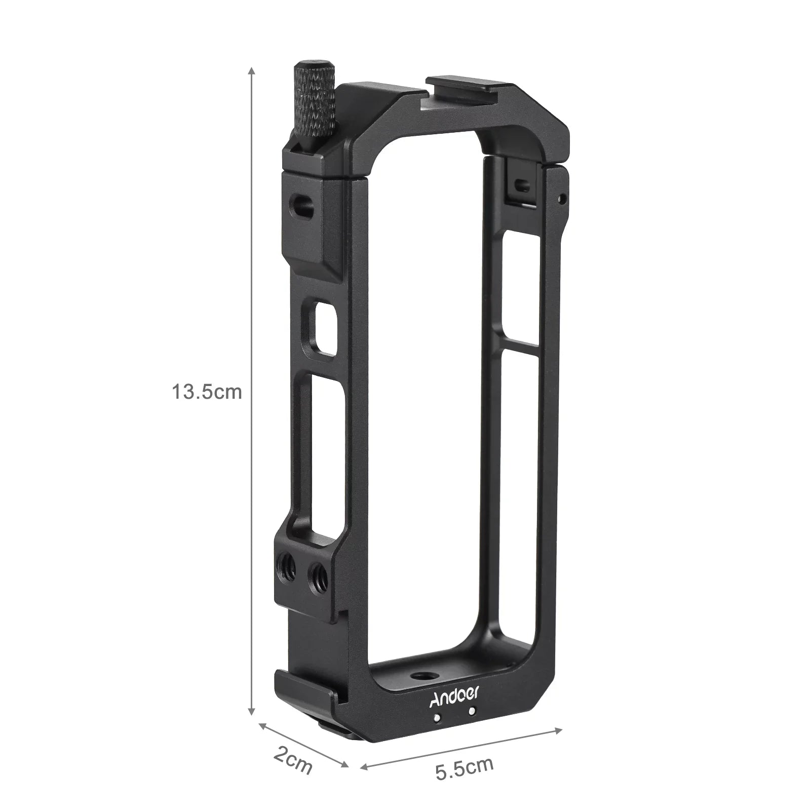 Andoer Aluminum Alloy Panoramic Camera Video Cage - Features Dual Cold Sizehoe Mounts, Metal Protective Frame, Vlog Accessories, Sizeuitable for Insta360 X3