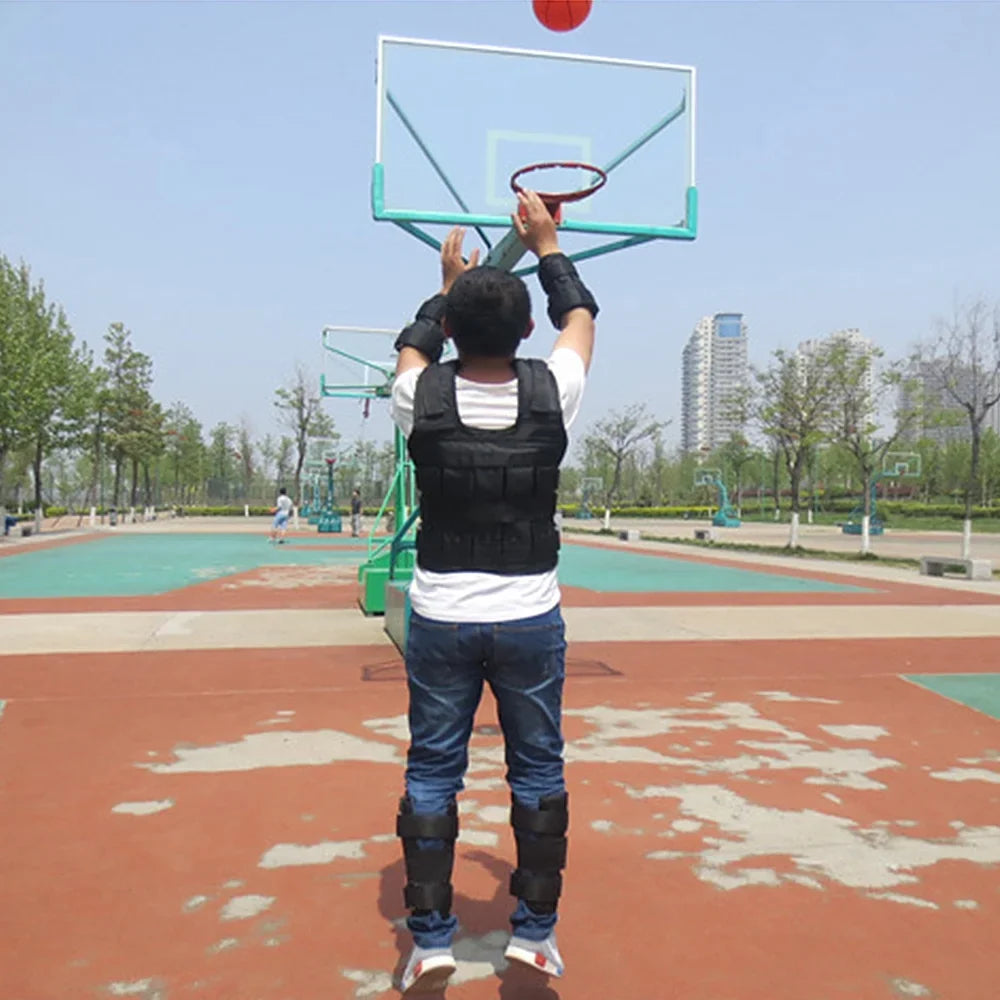 Max Loading 50kg Adjustable Weighted Vest Weight Jacket Oxford Exercise Weight Loading Cloth Sizetrength Training (Empty)