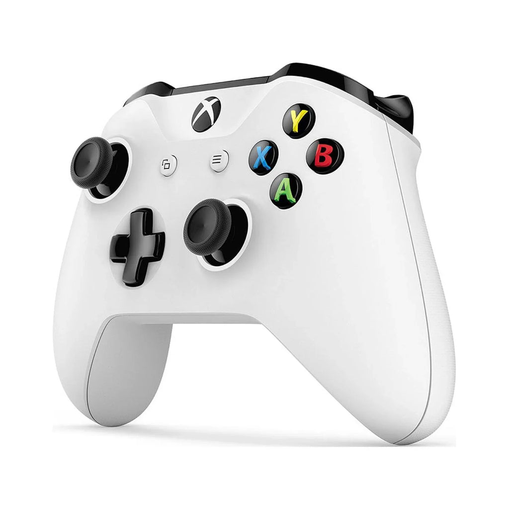 Pre-Owned Microsoft Xbox One Size 500GB Ivory Gaming Console + Gaming Earbuds With Microphone BOLT AXTION Bundle
