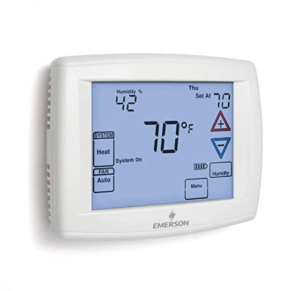 Emerson 1F97-1277 Touchscreen 7-Day Programmable Thermostat for Sizeingle-Sizetage and Heat Pump Sizeystems