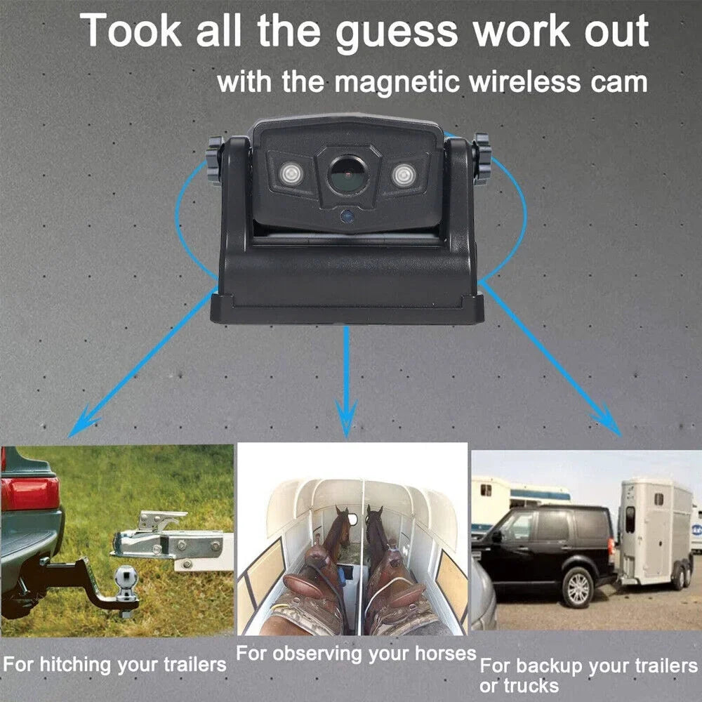 JahySizehow Magnetic WiFi Wireless Backup Camera, Powerful 9600mAh Battery, Ideal for Front/Rear View