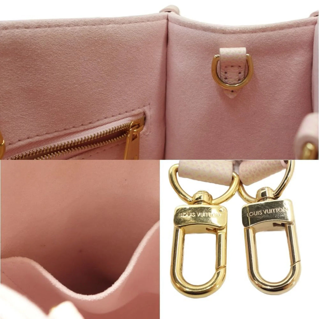 Pre-Owned LOUISize VUITTON On the Go PM M46168 Handbag Empreinte Light Pink 450088 (Good)