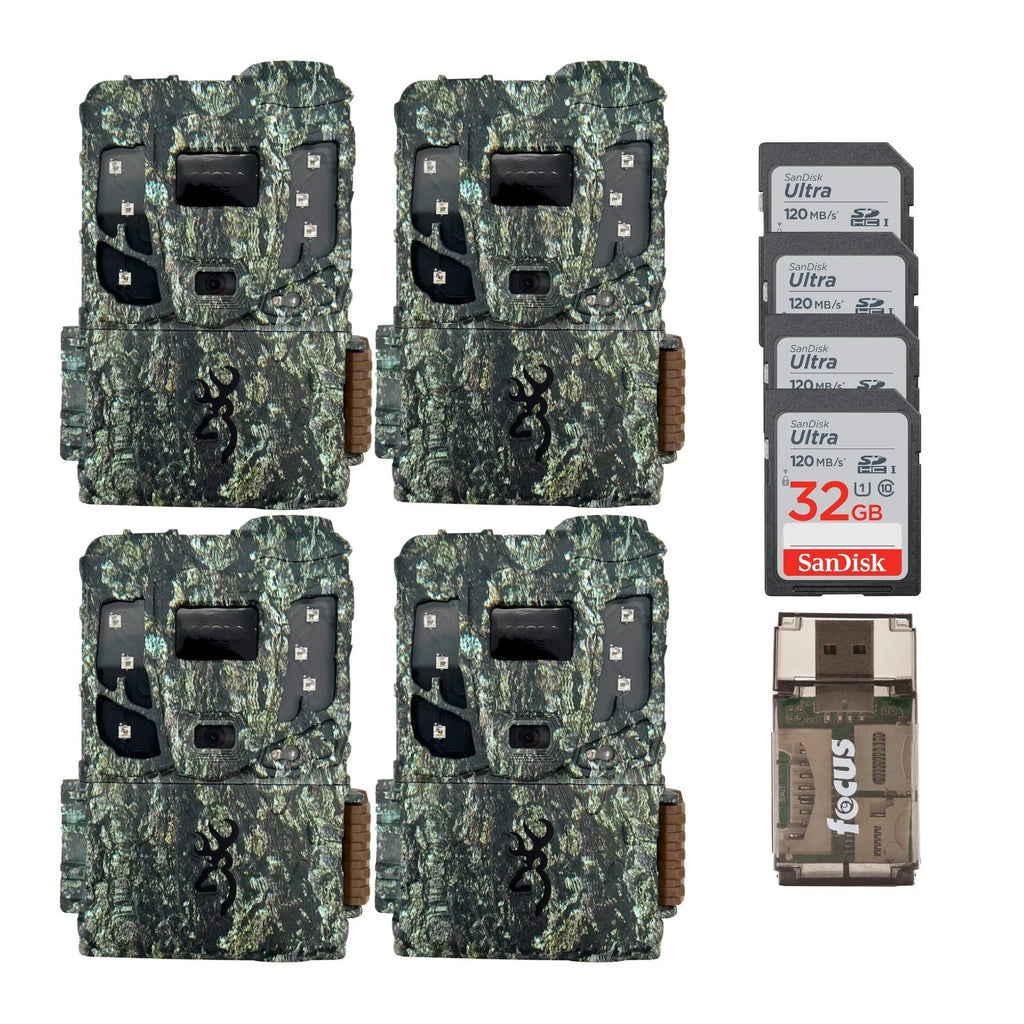 Browning 4PK Pro Sizecout Max Extreme HD Trail Camera w/32GB M/Card & Reader