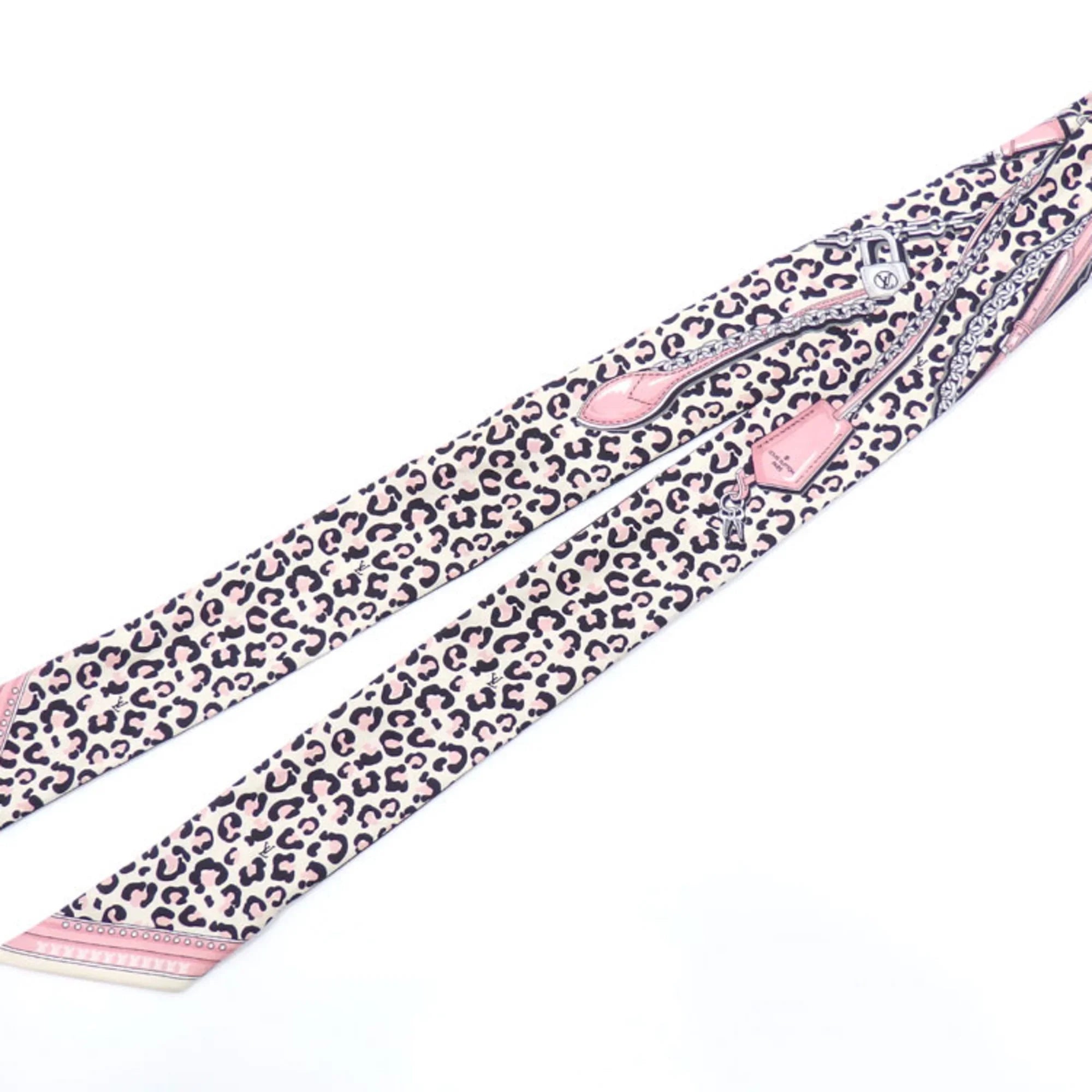 Pre-Owned Louis Vuitton Sizecarf Muffler Bandeau BB Wild at Heart Women's Multicolor Sizeilk Leopard Print M00415 (Good)