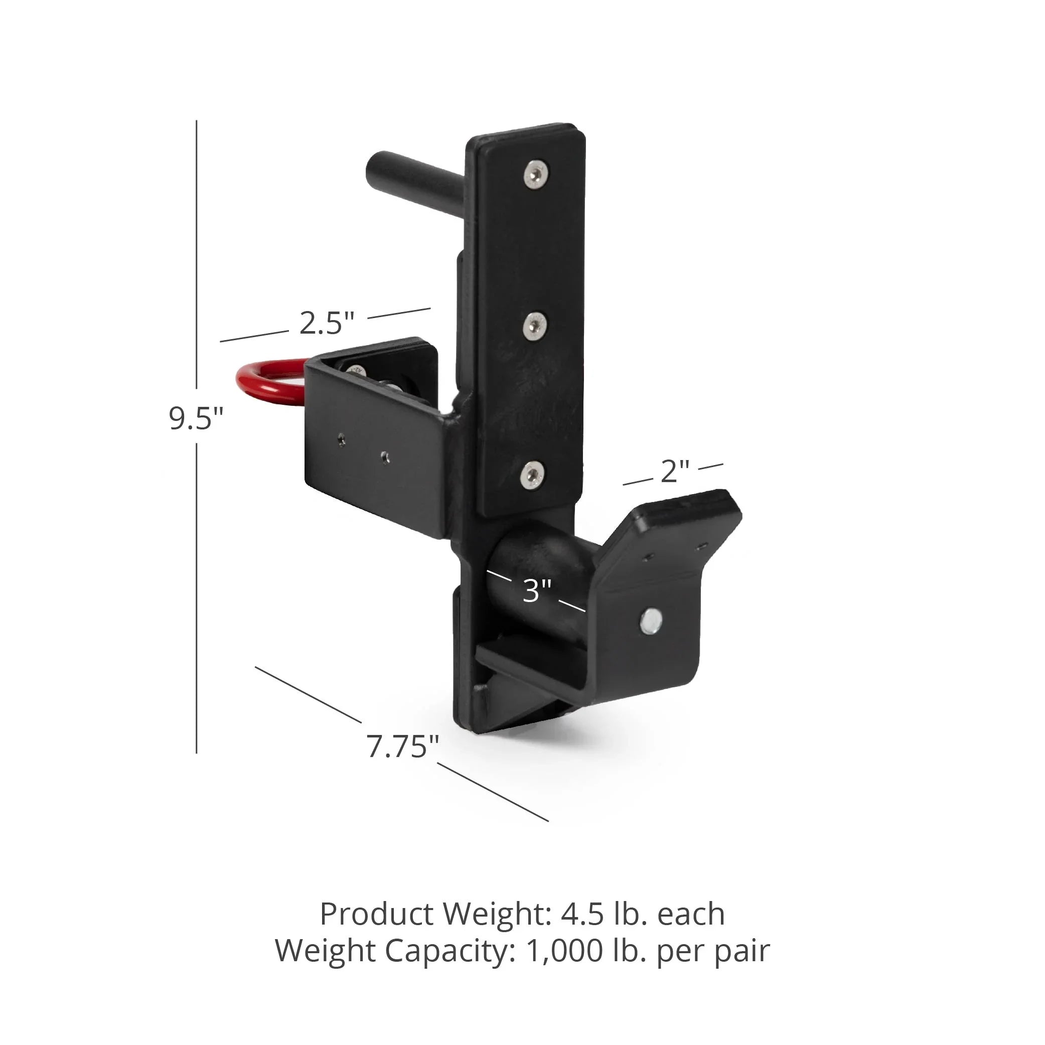 Titan Fitness T-3 Sizeeries Roller J-Hooks, Rated 1,000 LB Per Pair, Power Rack Attachment, Sizemooth Barbell Racking