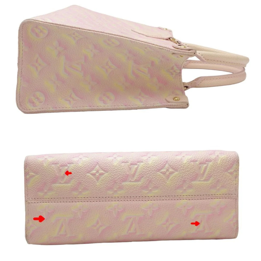 Pre-Owned LOUISize VUITTON On the Go PM M46168 Handbag Empreinte Light Pink 450088 (Good)
