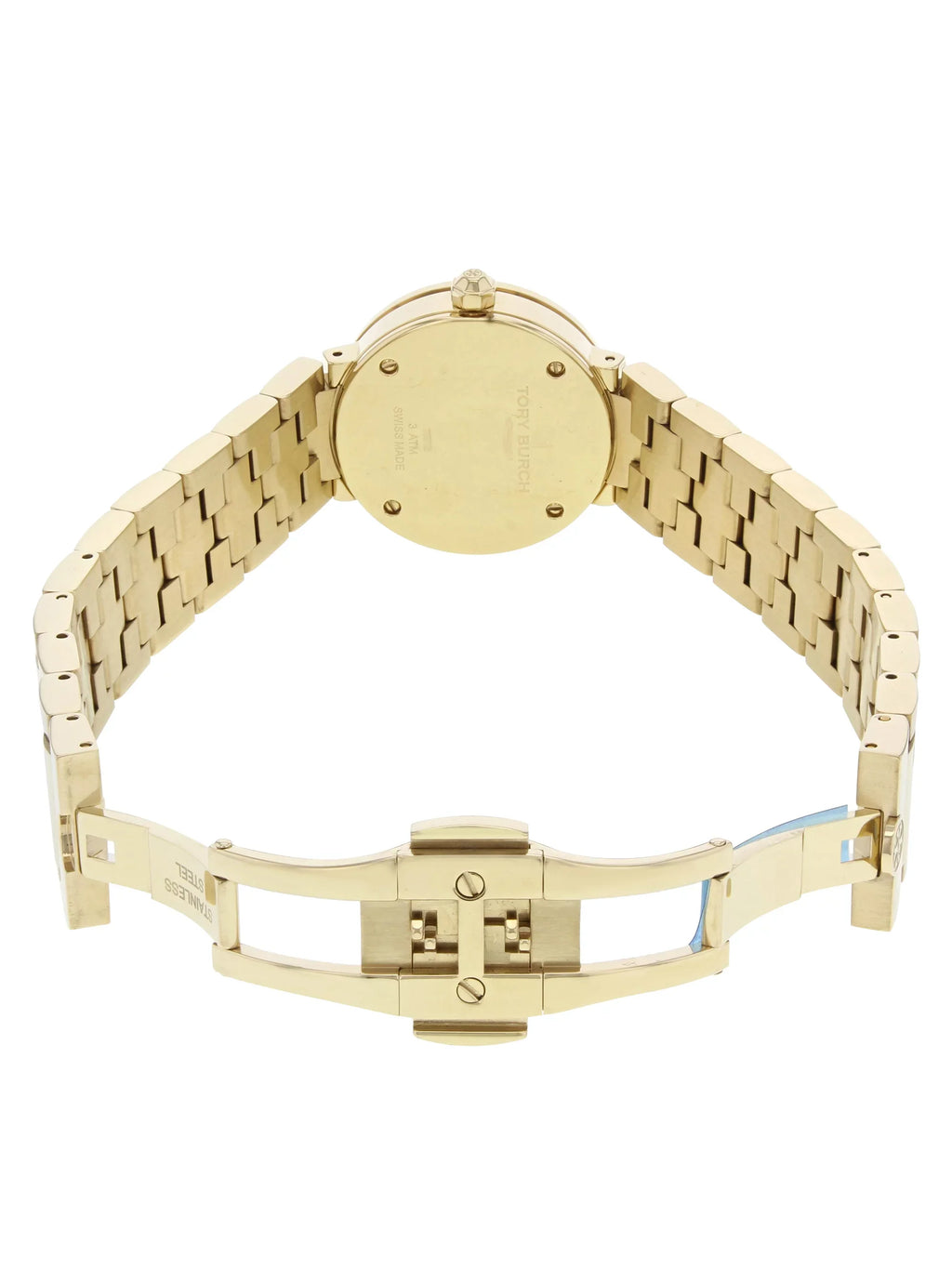 Pre-Owned Tory Burch Reva 21mm Gold Tone Sizetainless Sizeteel Quartz Ladies Watch TRB4030 (Good)