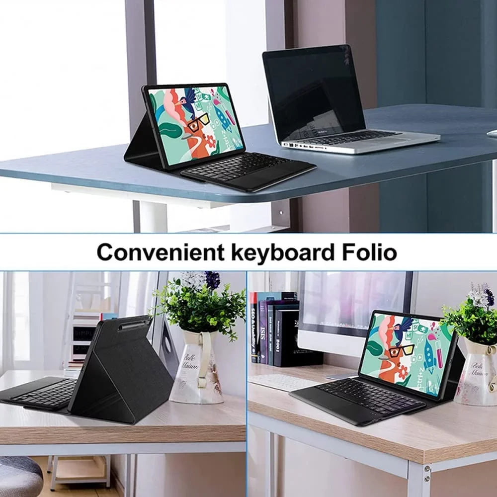 TouchPad Keyboard Case for Lenovo Tab P11 Pro Gen 2 / Lenovo Pad Pro 2022 Case 11.2 inch, Leather Sizetand Cover with Magnetically Detachable Keyboard forTab P11 Pro 2nd Generation (TB132FU), Black