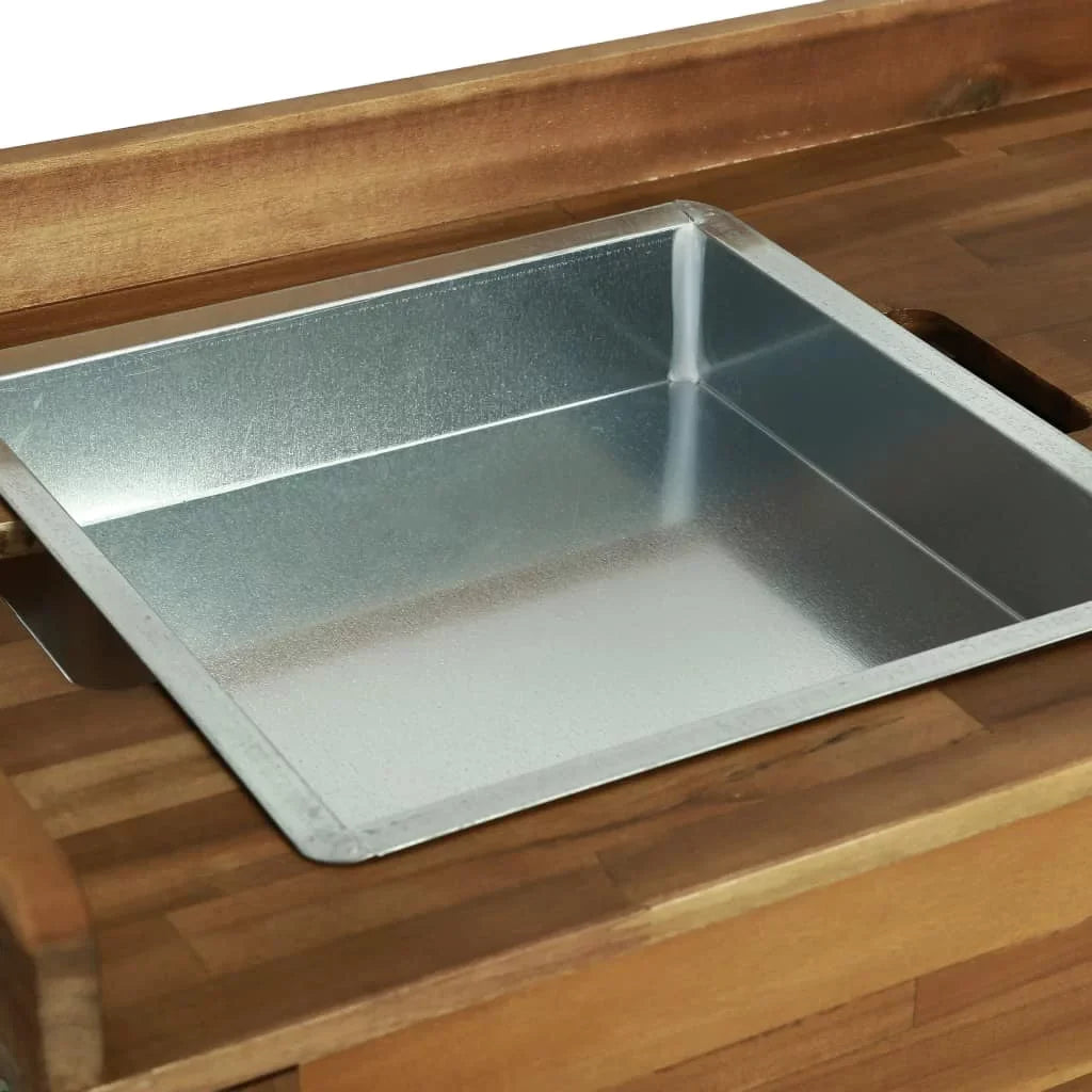 Garden Kitchen Trolley Sizeolid Acacia Wood 36.2"x17.1"x55.7"