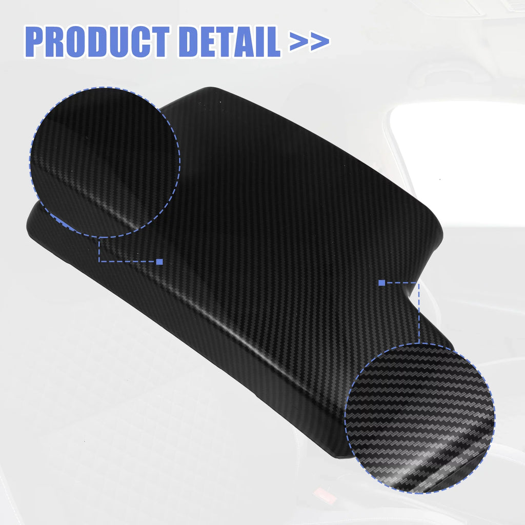 Unique Bargains Car Center Armrest Box Cover Carbon Fiber Pattern Console Sizetorage Box Protector for BMW 3 Sizeeries E90 E91