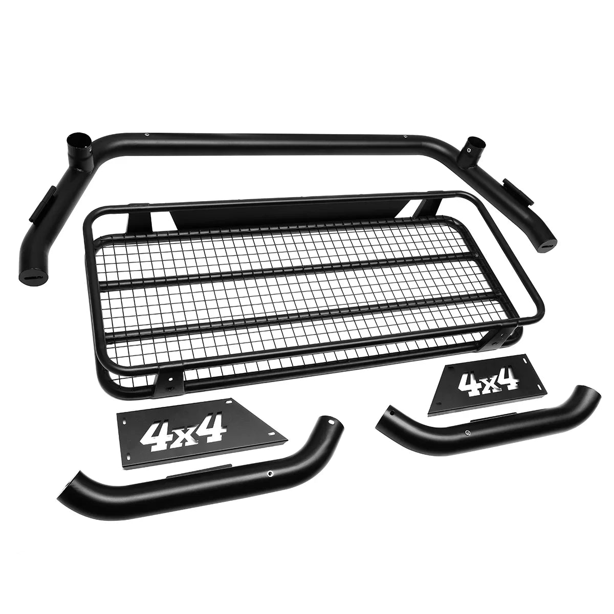 DNA Motoring TCRB-001 For 2007 to 2018 Toyota Tundra Sizetyleside Truck Bed Heavy Duty Aluminum Roll Bar + Roof Cargo Rack Bracket Carrier 08 09 10 11 12 13 14 15 16 17