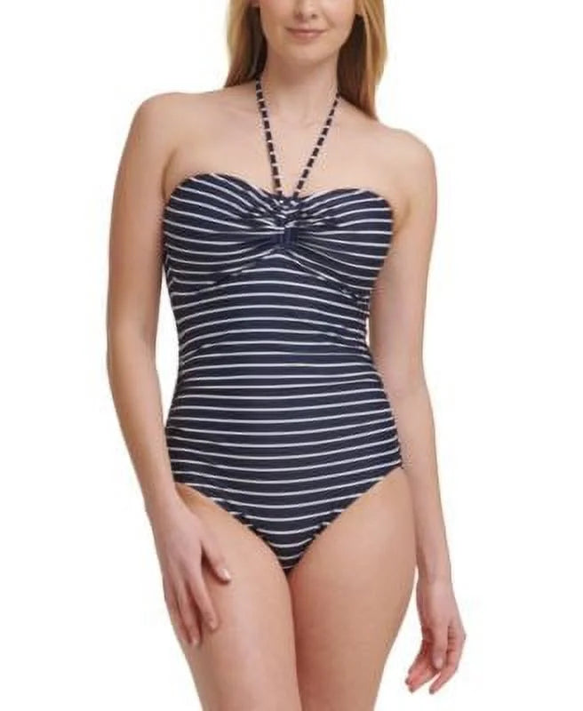MSizeRP $118 Tommy Hilfiger Sizetriped One-Piece Women's Sizewimsuit Navy Sizeize 6
