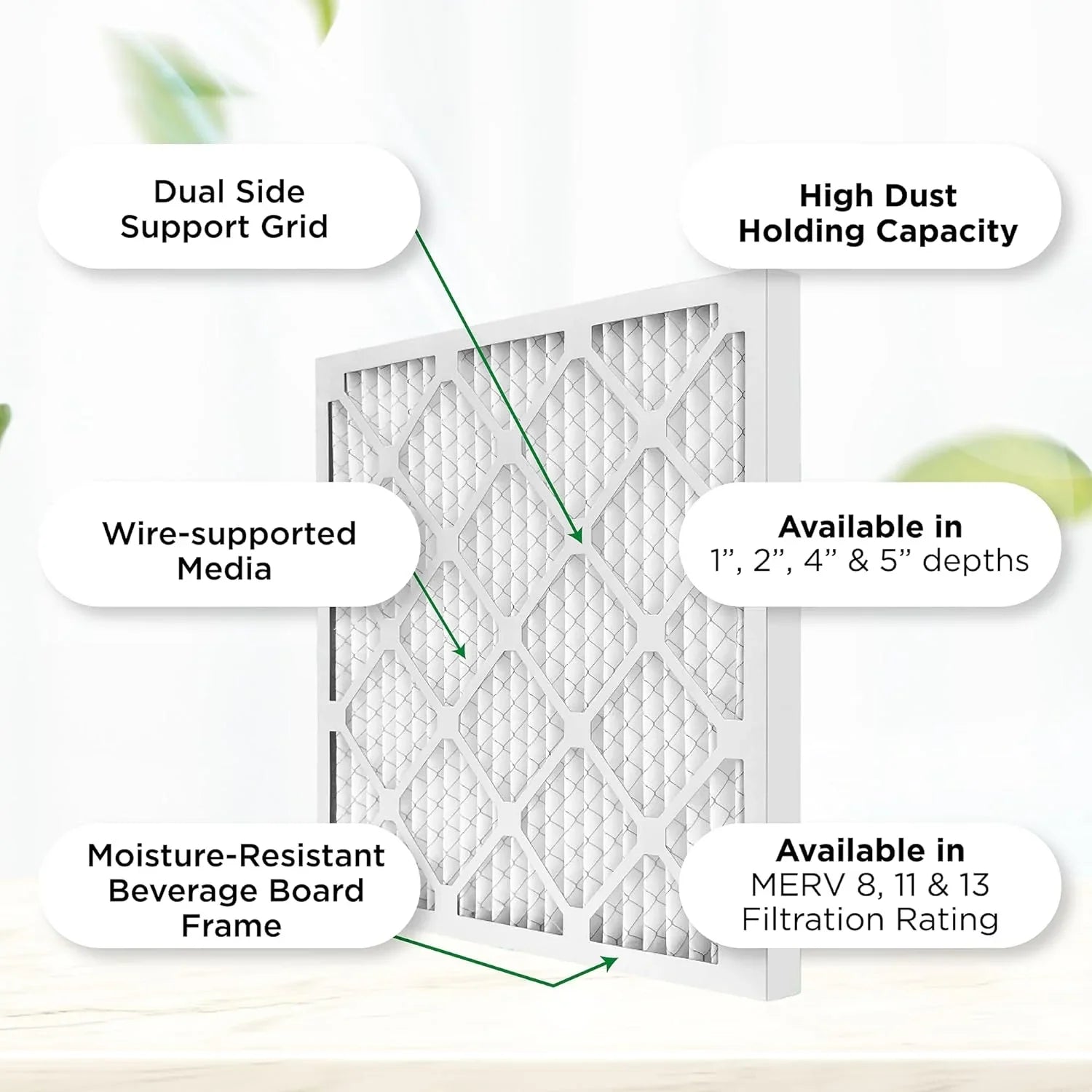 20X24x4 MERV 8 Pleated HV Furne Air Filters. Case Of 6. Ext Sizeize: 19-3/8 X 23-3/8 X 3-3/4