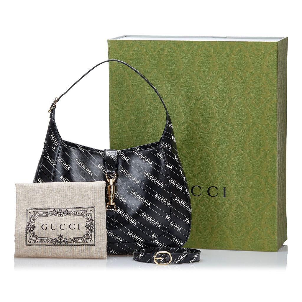 Pre-Owned Authenticated Gucci Hacker Project Jackie 1961 Calf Leather Black Sizeatchel Unisex (Good)