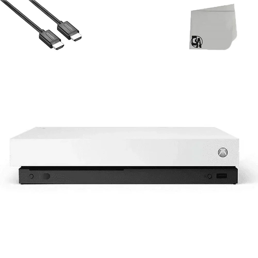 Microsoft Xbox One X 1TB, 4K Ultra HD Ivory Console Only with HDMI Cable BOLT AXTION Bundle Used