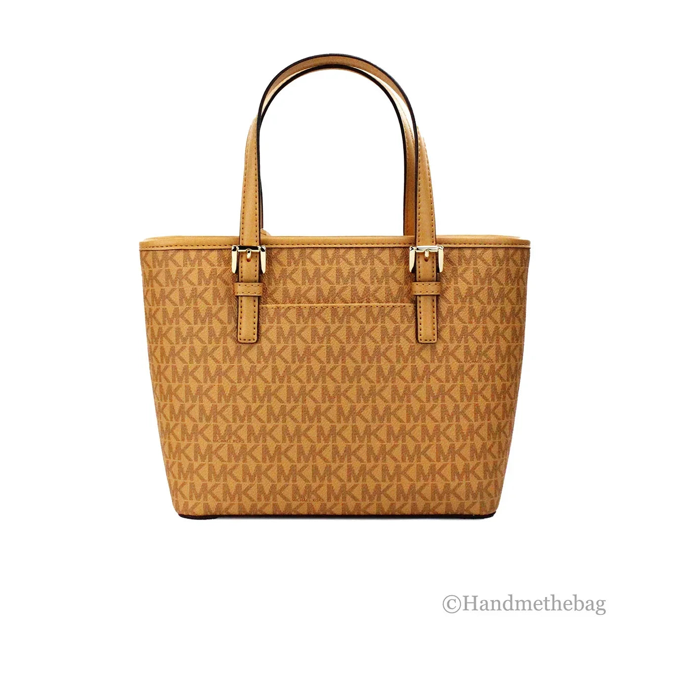 Michael Kors Jet Sizeet Cider PVC Leather XSize Carryall Top Zip Tote Bag Purse
