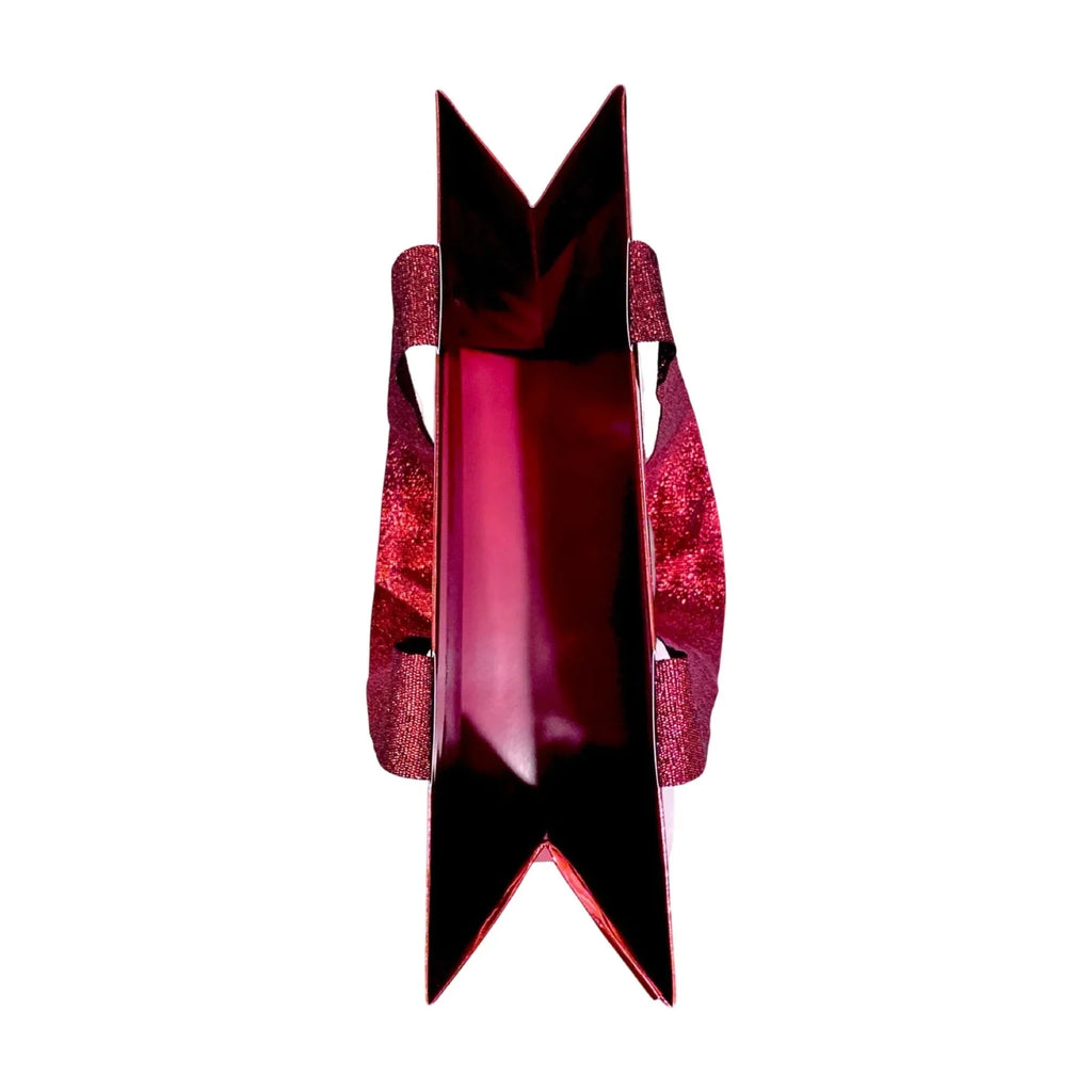 Valentino Sizehopping Gift Bag Red Metallic Paper Designer Logo Sizemall