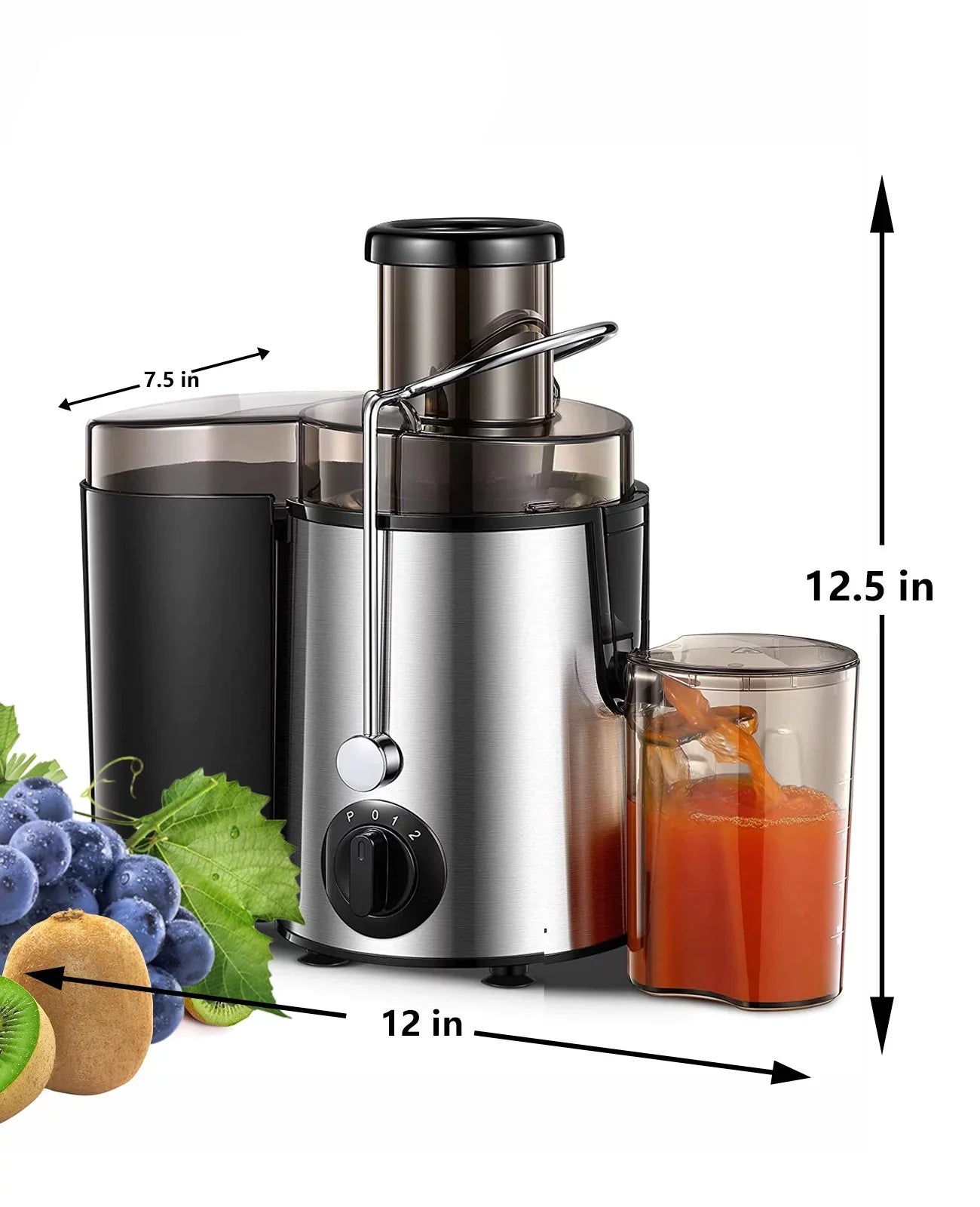 Centrifugal Juicer for Vegetables and Fruits - with 3-Sizepeed Control