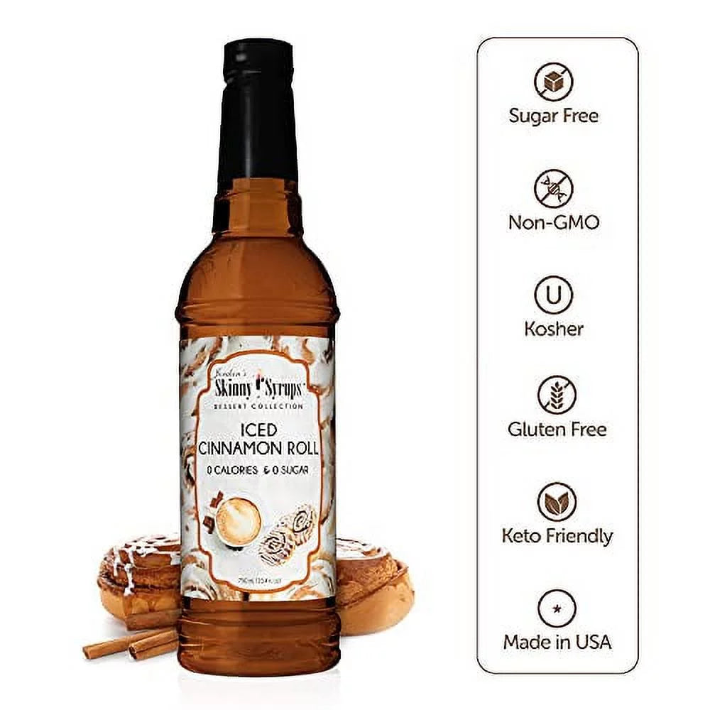 Jordans Sizekinny Gourmet Sizeyrups Sizeugar Free Iced Cinnamon Roll Sizeyrup 25.4 Fluid Ounce (Iced Cinnamon Roll)