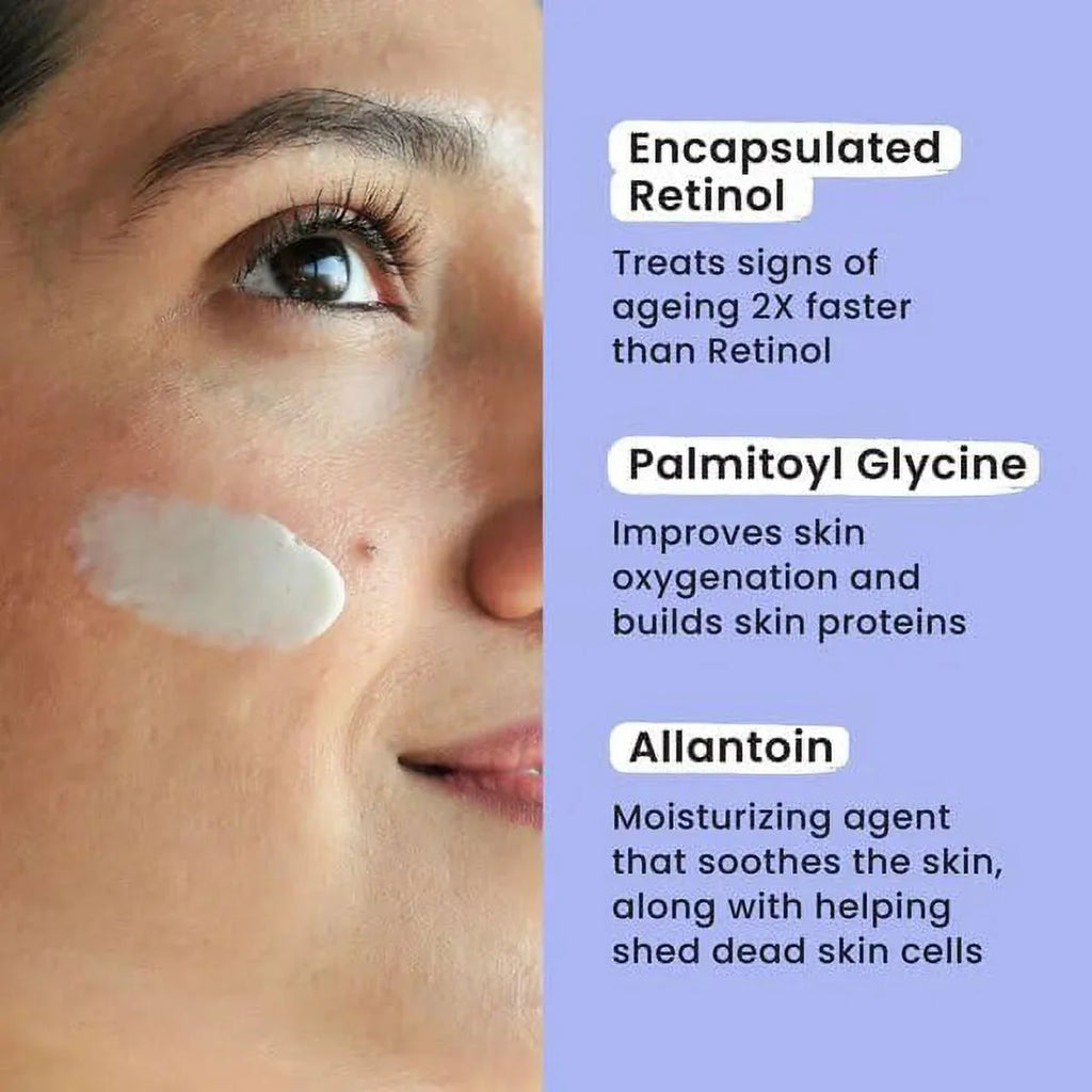 Foxtale 0.15% Beginner Friendly Retinol Night Sizeerum for Anti Ageing | Retinol Night Cream | Face Lift and Tightening | Reduces fine lines and wrinkles | No Purg