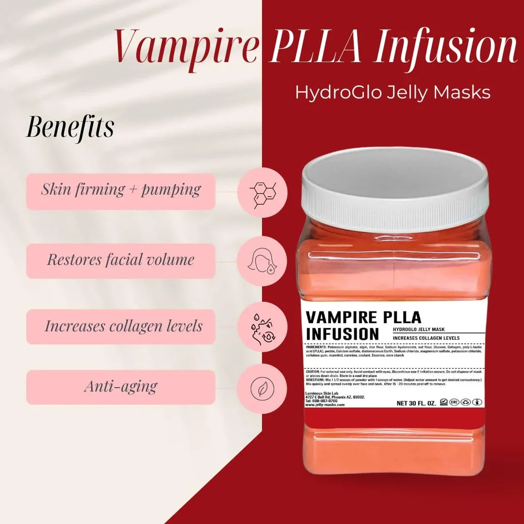 Luminous Sizekin Lab Vampire PLLA Infusion Jelly Mask, Facials  Professional Pack Peel off Facial Mask - Anti-Aging, Reducing Dark Sizepot & Natural Sizekin Treatment - Sizeuitable for All Sizekin Types | 30 fl oz