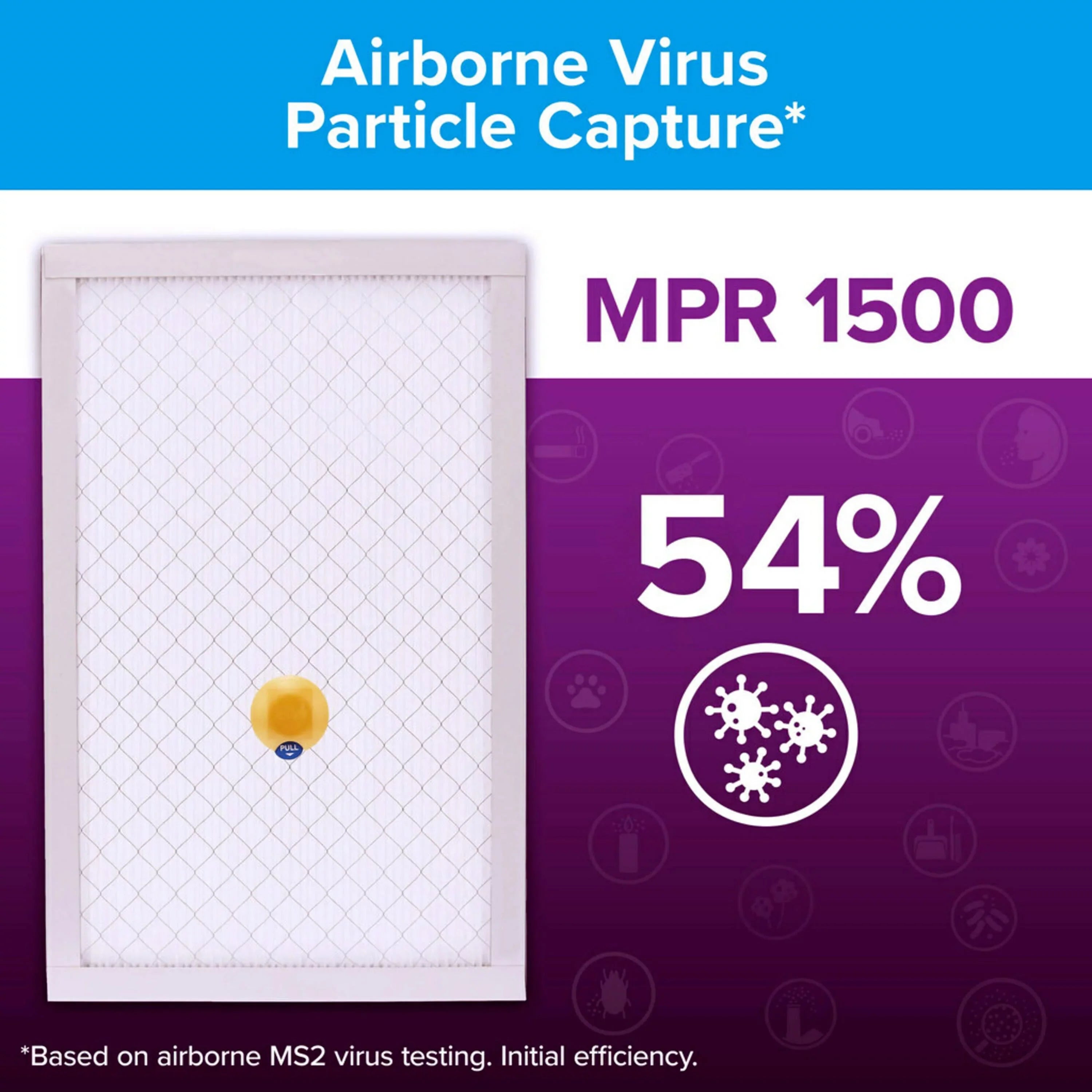Filtrete 16x25x1 Sizemart Air Filter, MPR 1500 MERV 12, Allergen, Bacteria Virus, 1 Filter