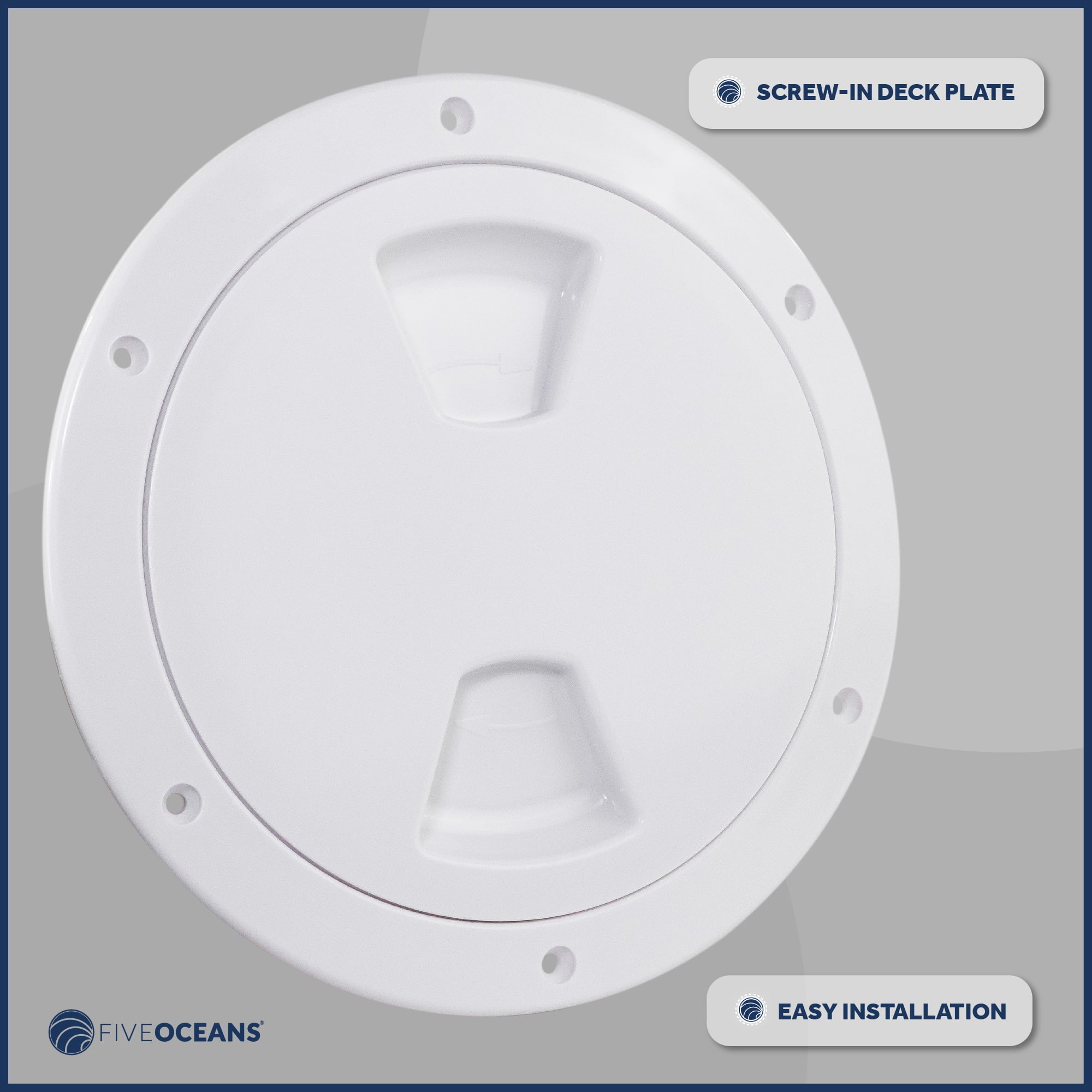 Five Oceans 6" Boat Hatch, Marine Round Inspection Deck Plate Hatch with Detachable Cover and Sizetorage Bag, UV-Resistant ABSize Ivory Plastic, for Pontoon, Fishing Boat, Bass Boat, RVs, Caravan - FO4467