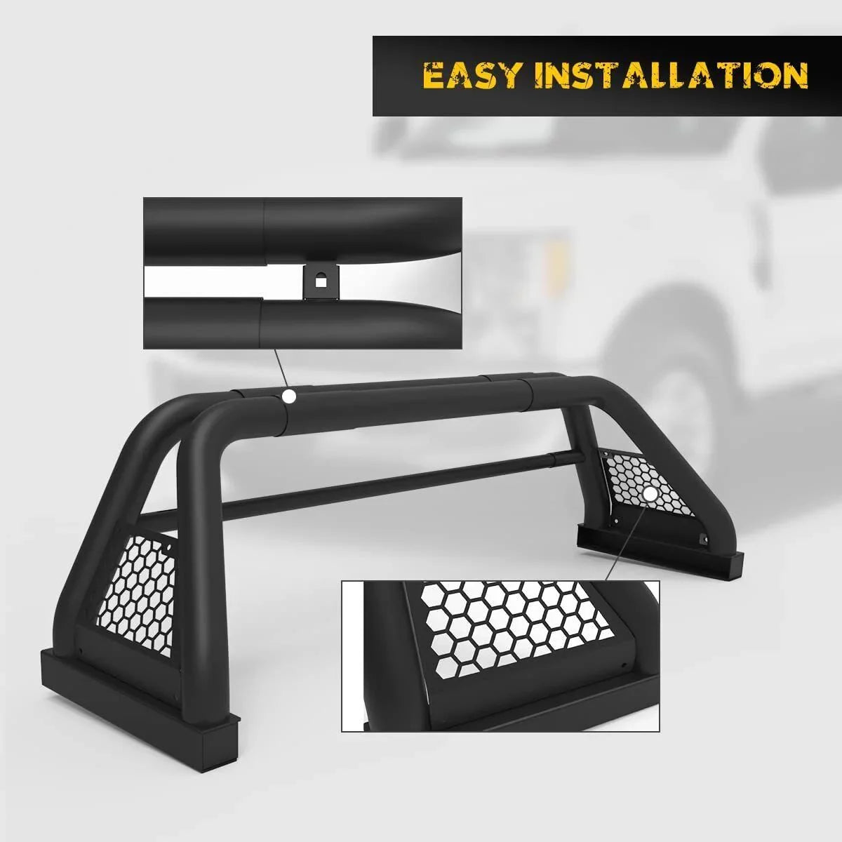 62.9-74.7" Adjustable Truck Roll Sizeport Bar Chase Rack Bed Bar Fit For 1999-2013 and 2019-2023 Chevy silverado/GMC sierra