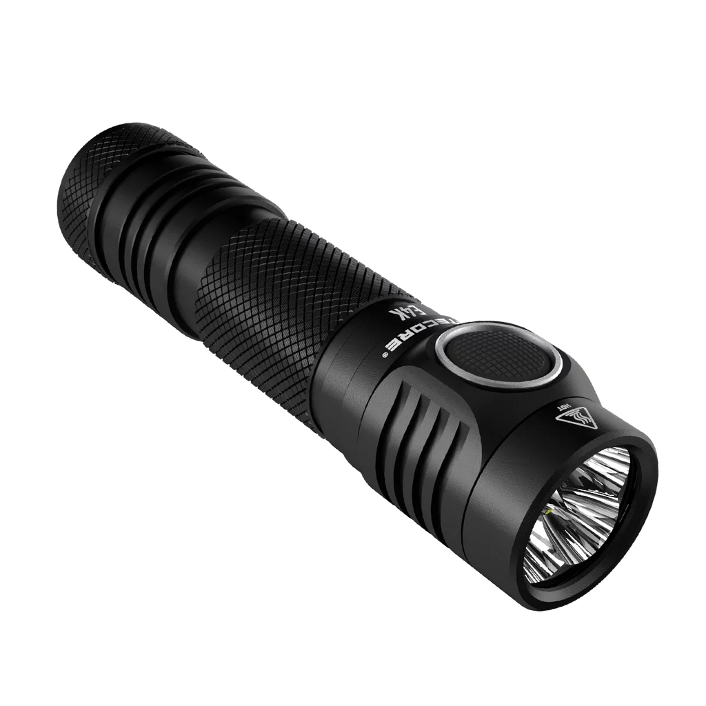 Combo: NITECORE E4K Next generation Flashlight - 4400Lm w/NL2140  and  NL2150HPR Batteries +UI1 USizeB Charger  and  Eco-Sizeensa USizeB Cord