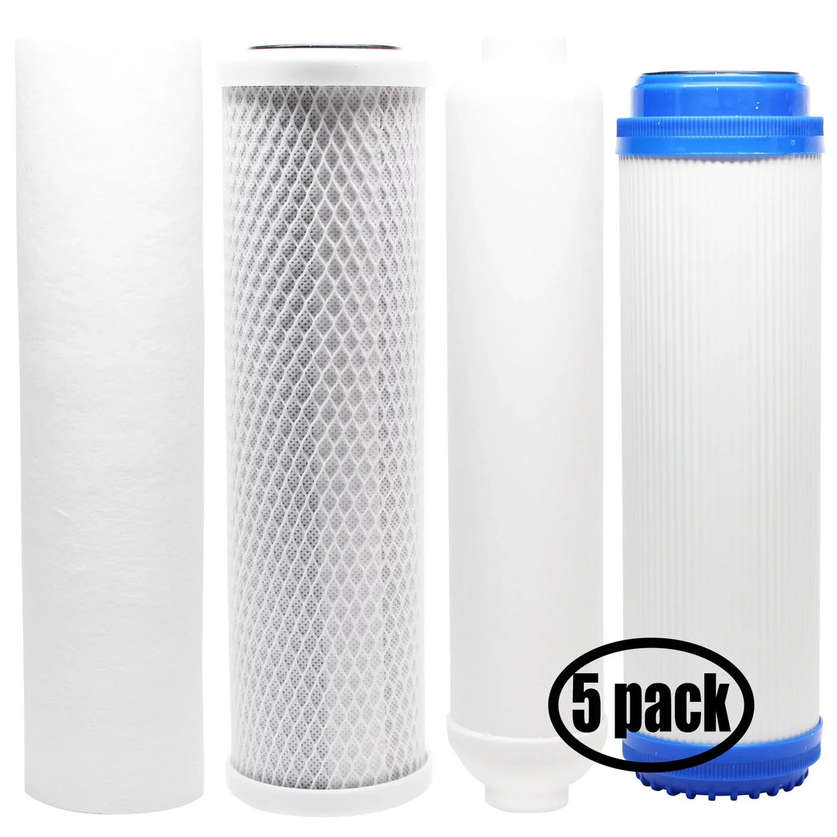 5-Pack Replacement for Filter Kit for iSizepring RCSize5T RO Sizeystem - Includes Carbon Block Filter, PP Sizeediment Filter, GAC Filter & Inline Filter Cartridge - Denali Pure Brand