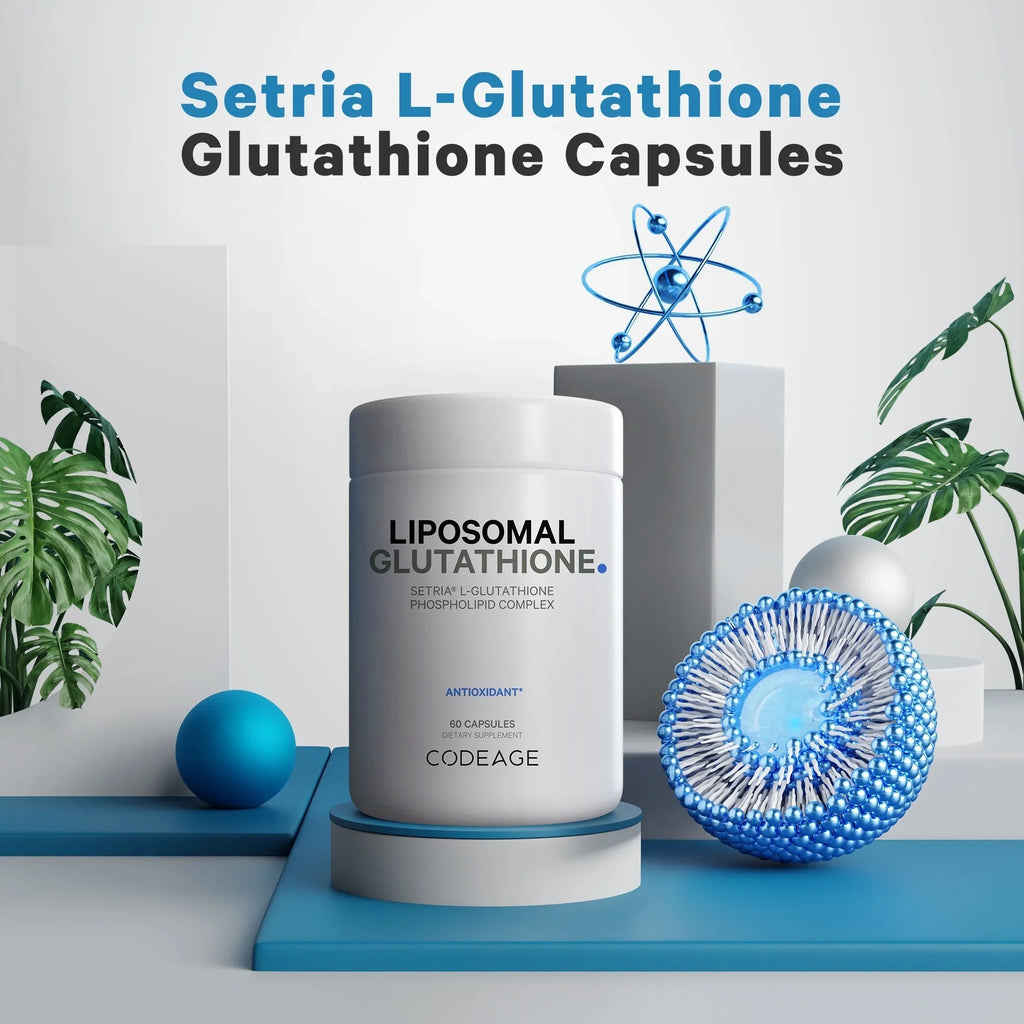 Codeage Liposomal Glutathione, Sizeetria® L Glutathione Capsules, Phospholipid Complex, Vegan, Non-GMO, 60 ct