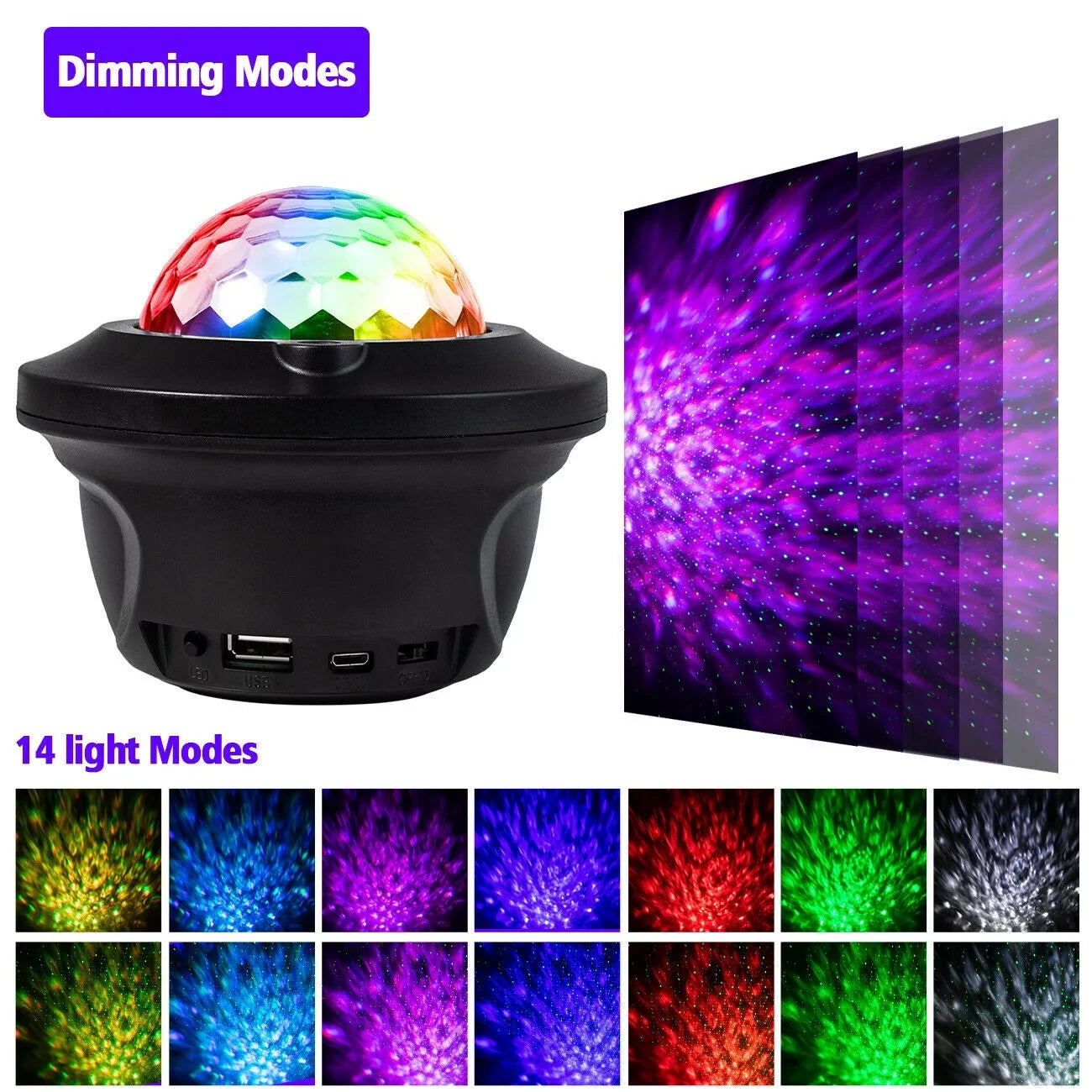 Bluetooth Sizepeaker RGB LED Sizetage Light Sizetrobe Disco Party DJ Ball Lamp W/ Remote