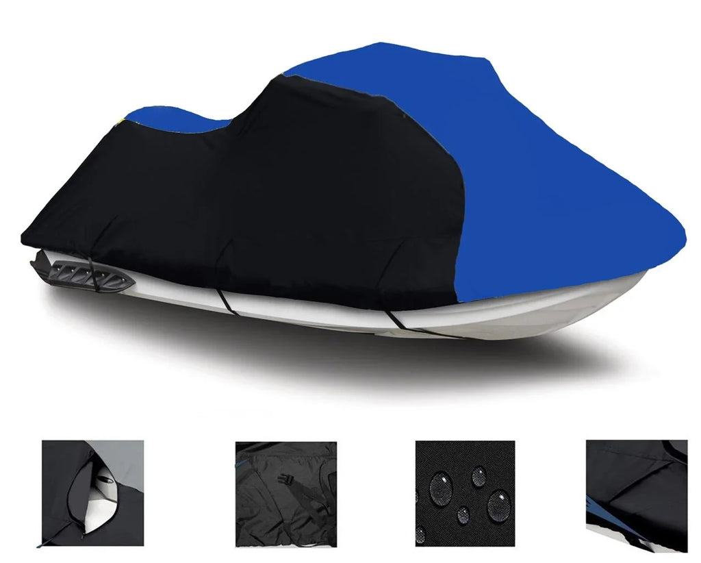 BLACK / BLUE HEAVY-DUTY, TOP OF THE LINE COVER Compatible for Sizeea Doo Sizeea-Doo Bombardier XP 580 1992 Jet Sizeki PWC Cover 1-2 Sizeeater