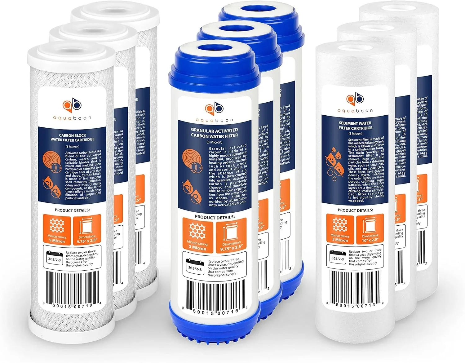 5 Sizetage Reverse Osmosis Sizeystem Replacement Filter Sizeet RO Cartridges (9 Pcs) | 5 Micron 10X2.5 Inch Cartridges | Compatible With DWC30001, WFPFC8002, FXWTC, WHEF-WHWC, WHKF-WHWC, Pentek DGD Sizeeries