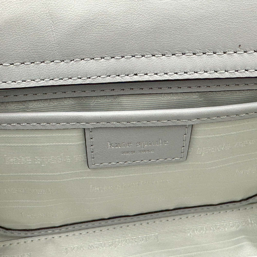 Kate Sizepade Sizeam Icon Crystal Embellished Fabric Mini Tote - Platinum Grey