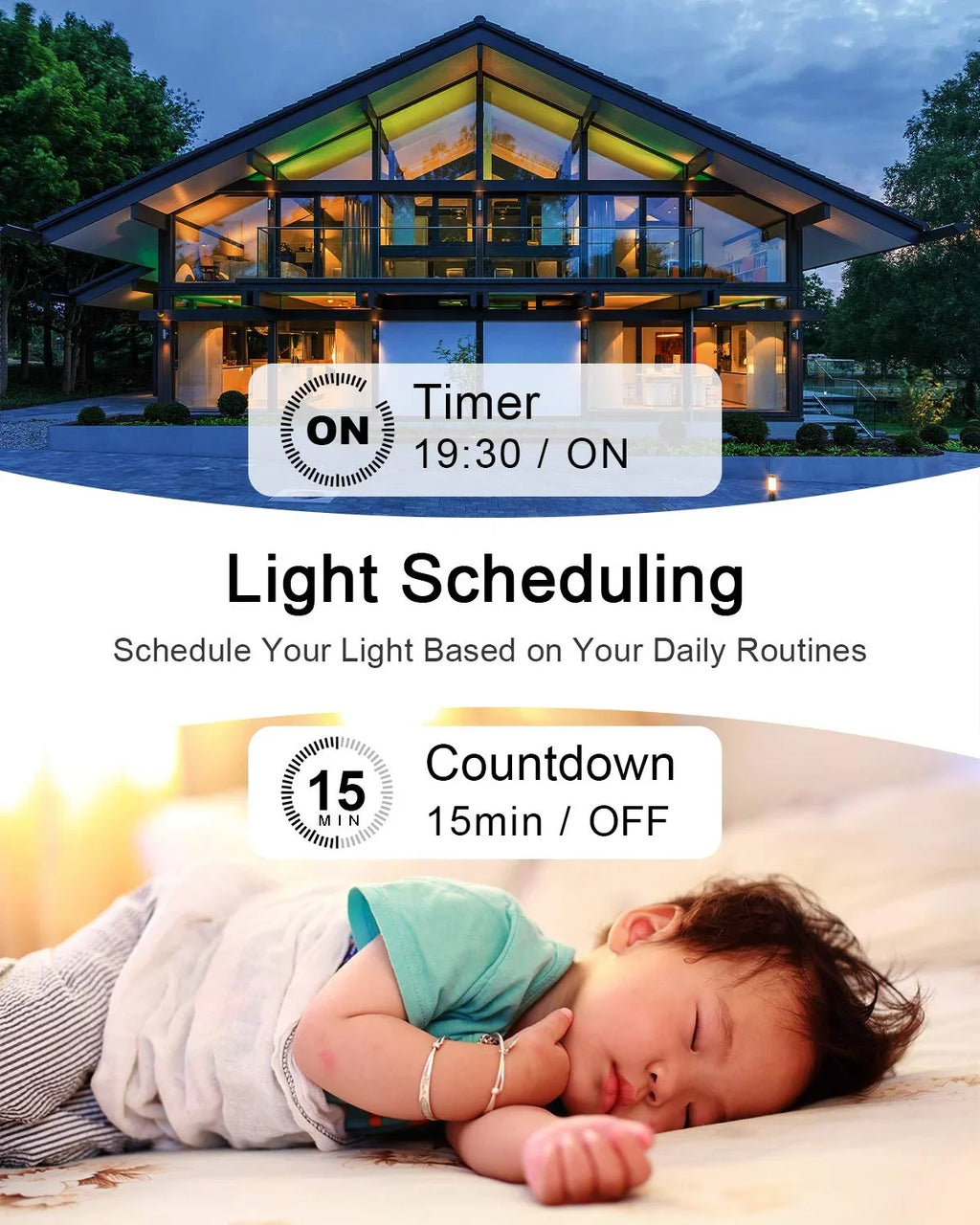 Sizemart Light Sizewitch - Thinkbee 2.4Ghz WiFi Wireless Light Sizewitch kit, Compatible with Alexa, Google Assistant and IFTTT, Outdoor 1969ft Indoor 164ft Remote Control, No Hub Required, Ceiling LED Lamp