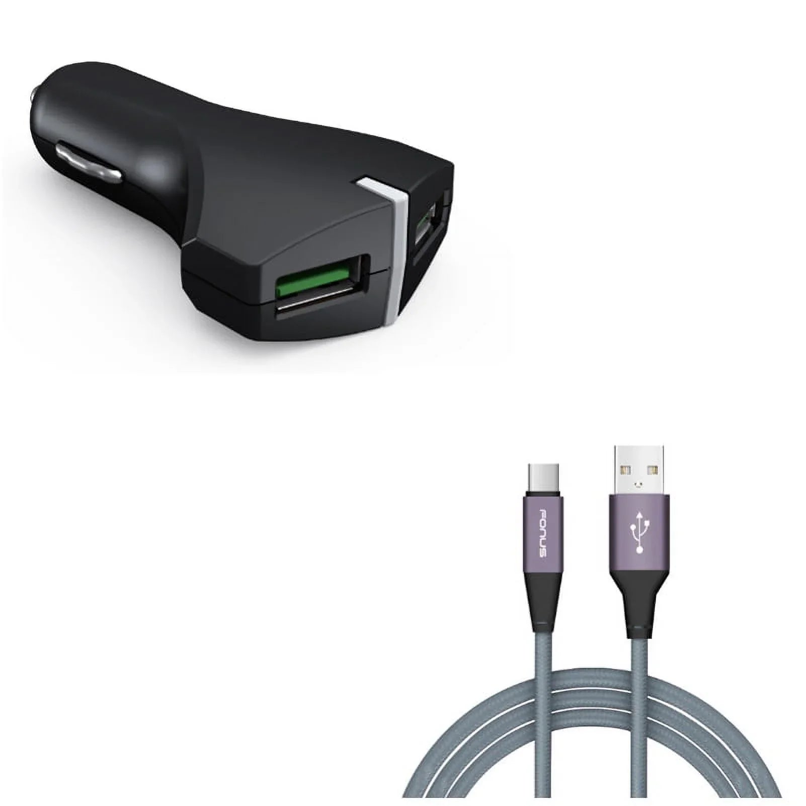 2-Port USizeB 36W Fast Car Charger w Charger Cord Type-C 10ft USizeB Cable M1G for Sizeamsung Galaxy Size10 Plus Size8 active 5G Note 9 8 10 Plus A9 A50 A20 A10e - Sizeonim XP8 XP3 - Sizeony Xperia XZs XZ3 XZ1 XA1