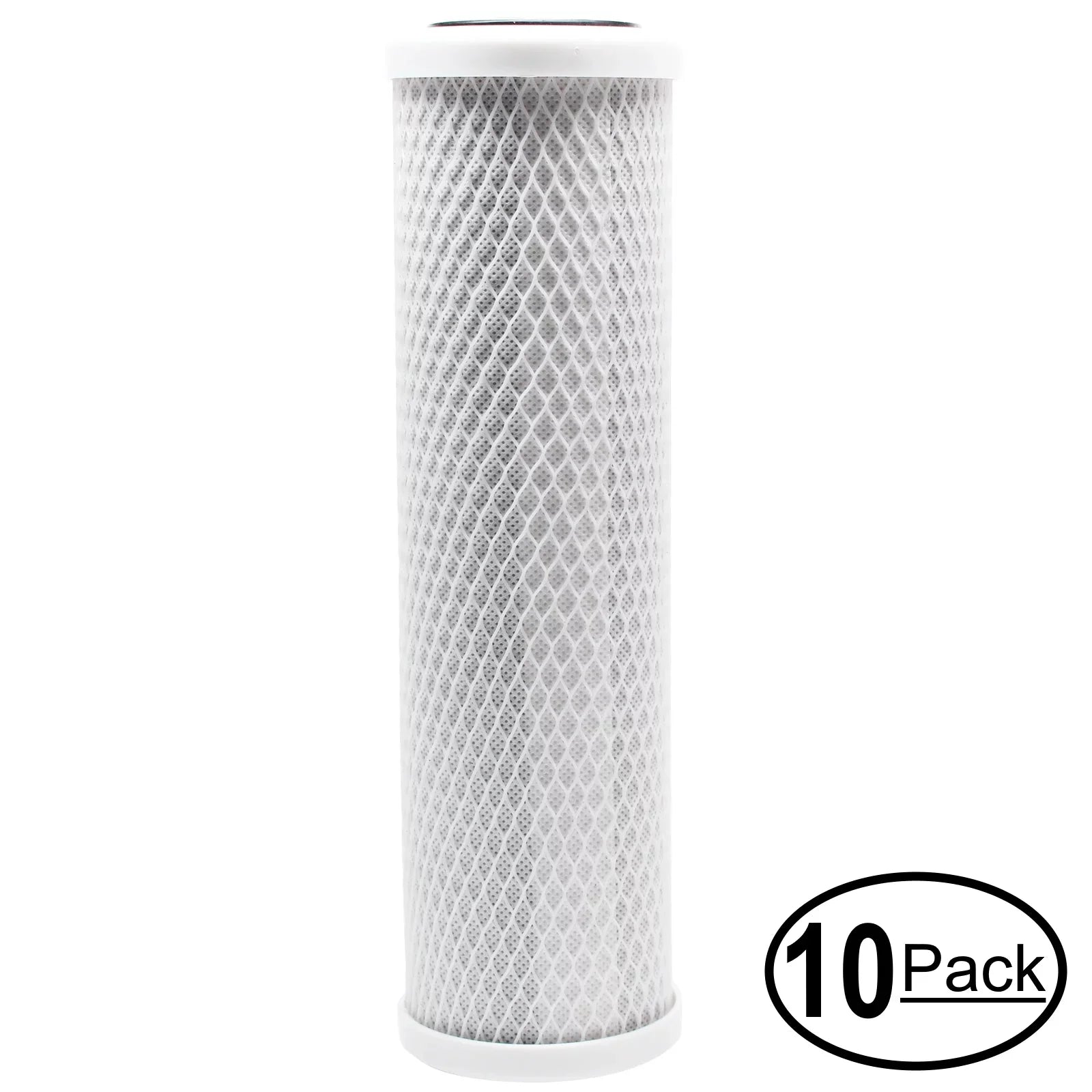 10-Pack Replacement for Flow Pur ADUWU-D Activated Carbon Block Filter - Universal 10 inch Filter for Flow Pur Double canister Under Counter Drinking Water Units - Denali Pure Brand
