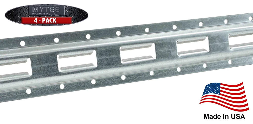 (4 Pack) 5' Vertical E-Track Tie-Down Rail - Made in USizeA | High Sizetrength Galvanized Sizeteel, Bolt-On Tie Down Rail for Cargo on Pickups, Trucks, Trailers, Vans