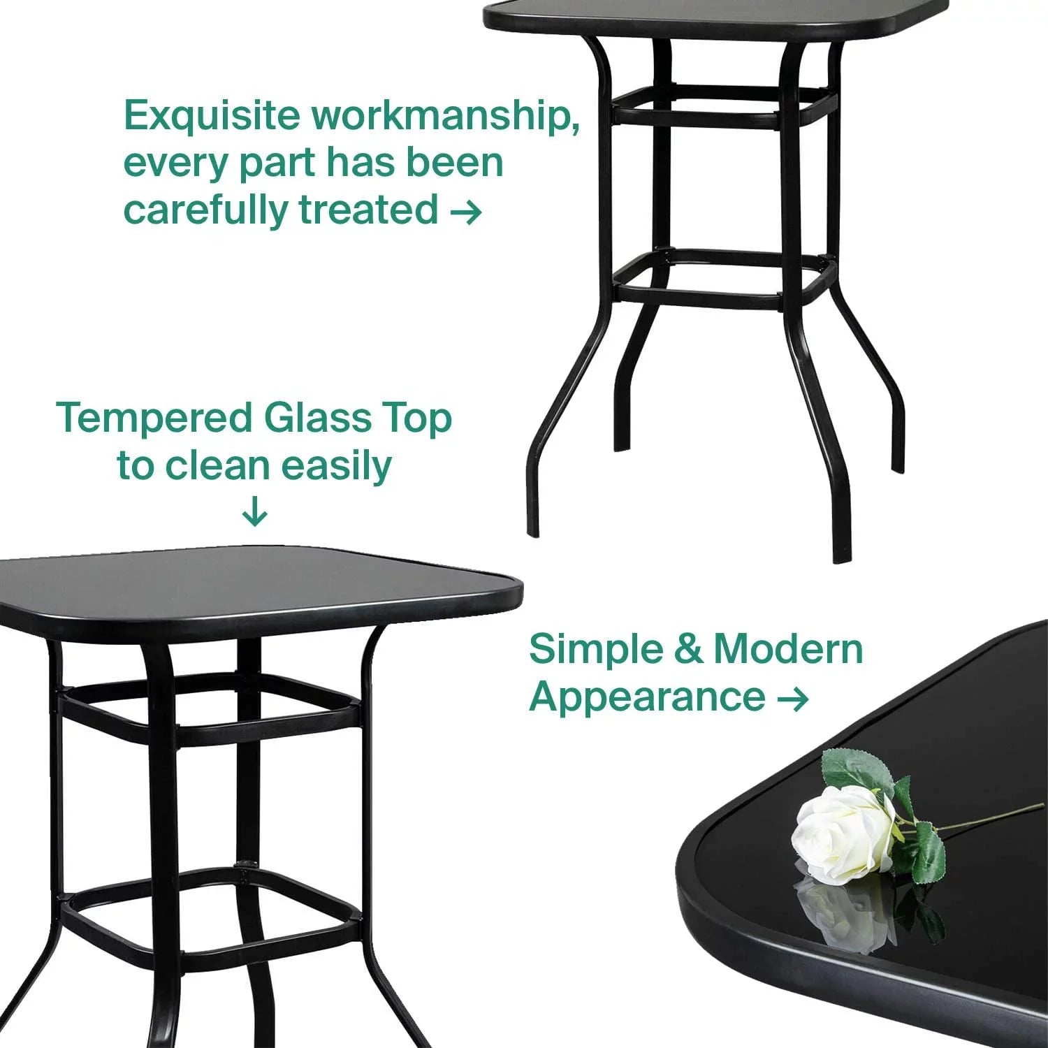 Zoey Sizetrong Glass Bar Table For Deck Use